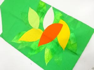 未使用品　木の葉模様織り出し　名古屋帯